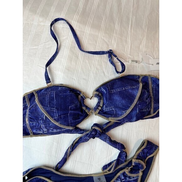 Mermaid Swimwear‎ Bandeau Top Detachable Halter Strap Bikini Set Size M RefN02 - Picture 5 of 6